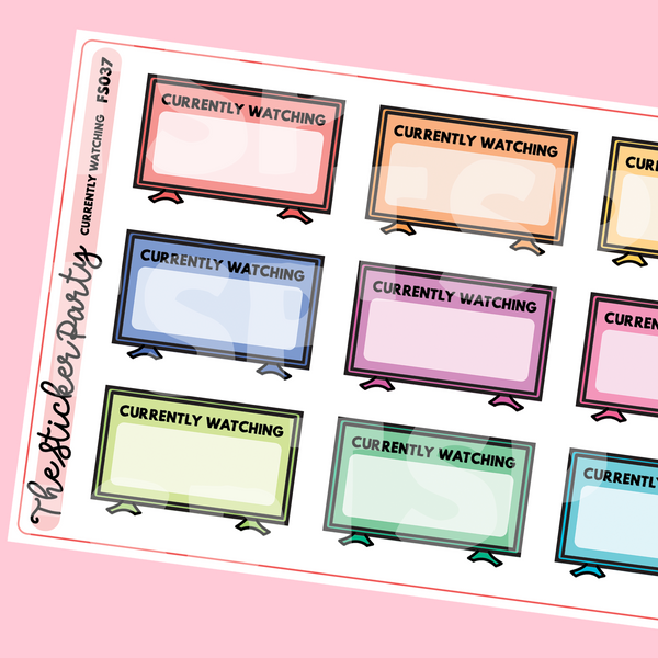Wathcing Sticker Currently Watching Planner Stickers – The Sticker Party