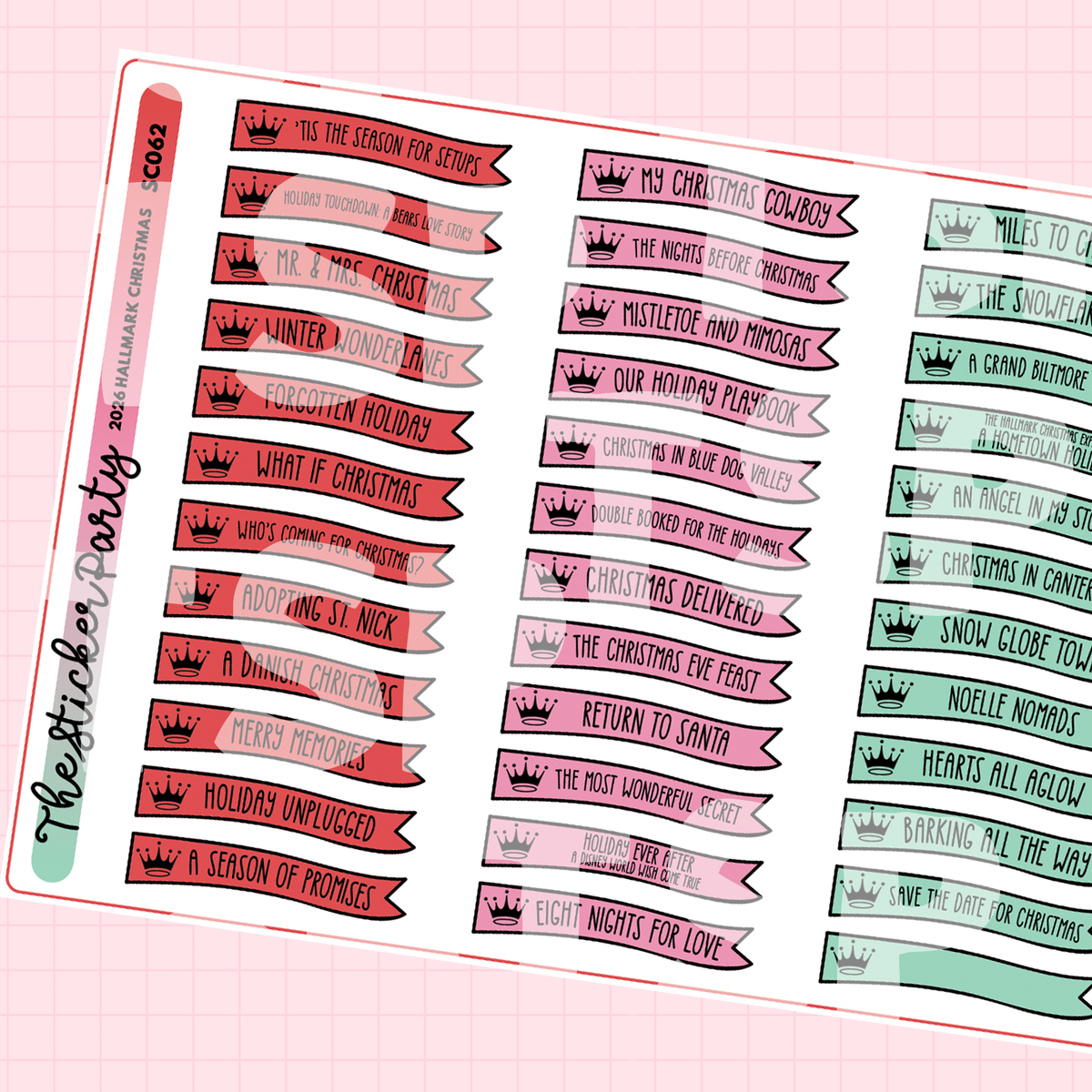 2026 H*llmark Christmas Movies FLAGS Planner Stickers