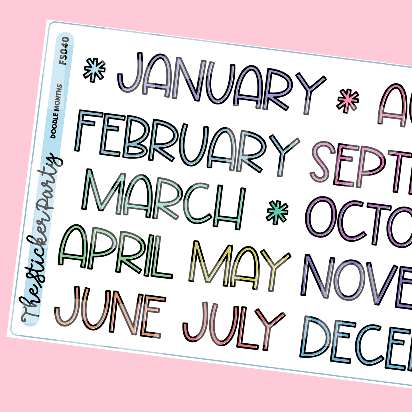 Doodle Month Planner Stickers
