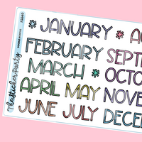 Doodle Month Planner Stickers
