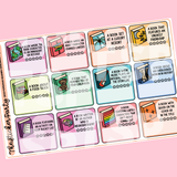 2025 Pop Sugar Reading Challenge Planner Stickers