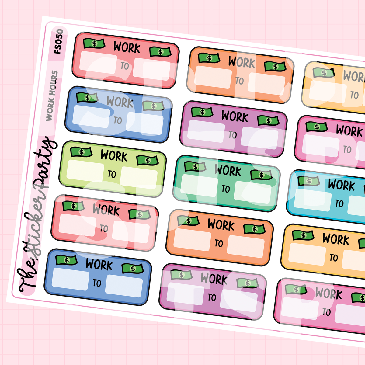 Work Hours/Shift Tracker Planner Stickers