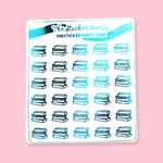 Book Stack Turquoise Foiled Planner Stickers