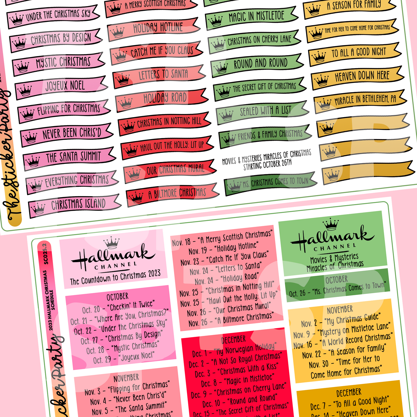 2023 H*llmark Christmas Movies Planner Stickers