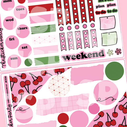 Cherry Journaling Sticker Kit