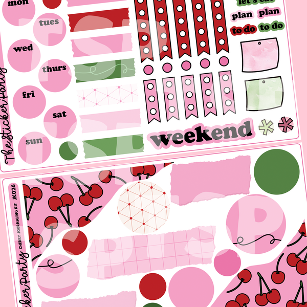 Cherry Journaling Sticker Kit