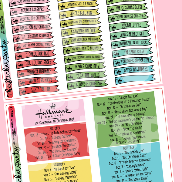 2024 H*llmark Christmas Movies Planner Stickers