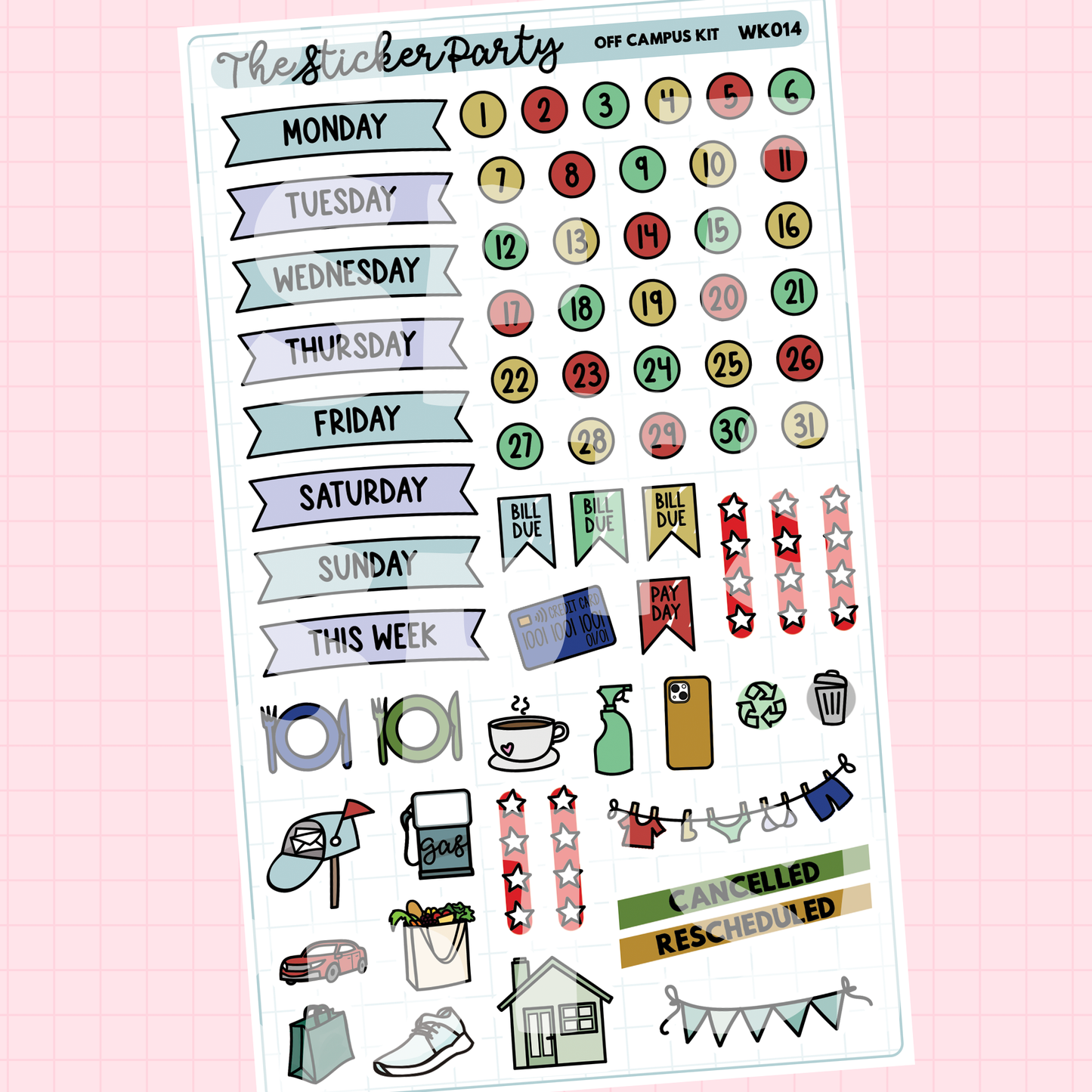 Off Campus Weekly Sticker Kit