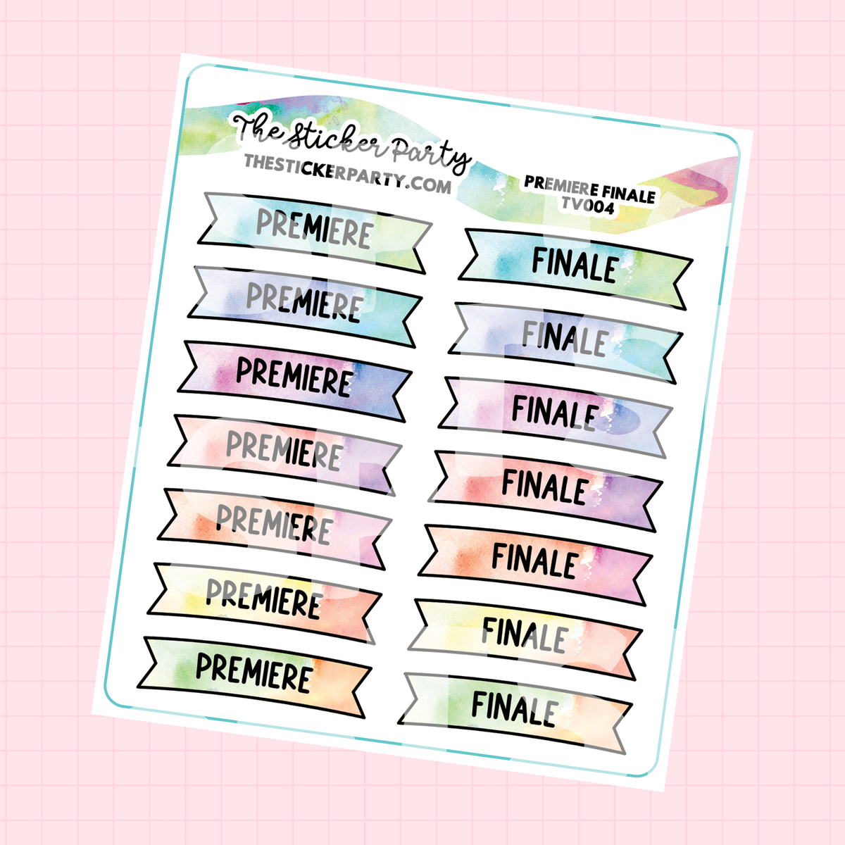 Premiere & Finale TV Show Planner Stickers