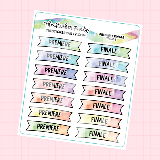 Premiere & Finale TV Show Planner Stickers