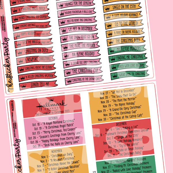 2025 H*llmark Christmas Movies Planner Stickers