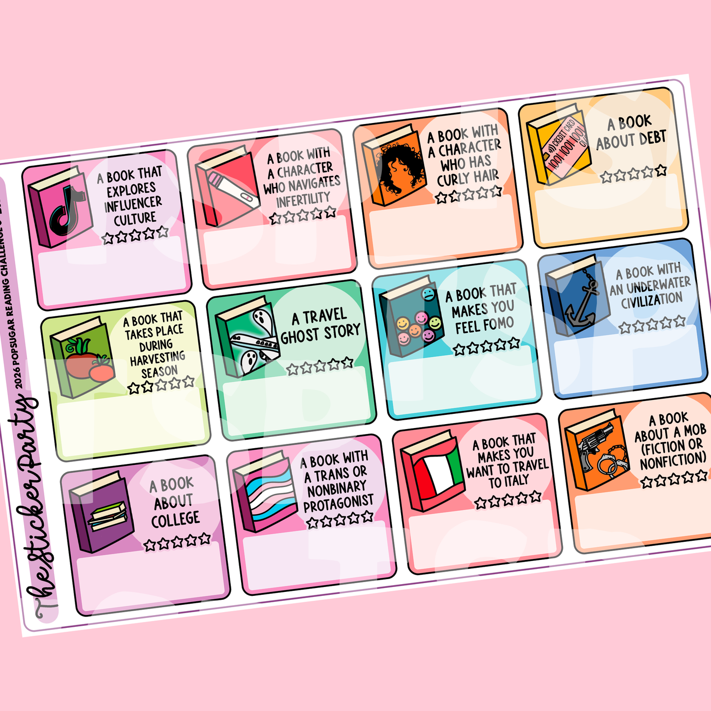 2026 Pop Sugar Reading Challenge Planner Stickers