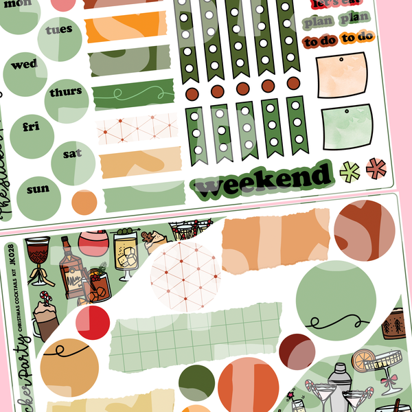 Christmas Cocktails Journaling Sticker Kit