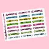 Varsity Weekdays Planner Stickers