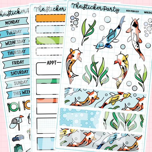 Koi Fish Weekly Sticker Kit