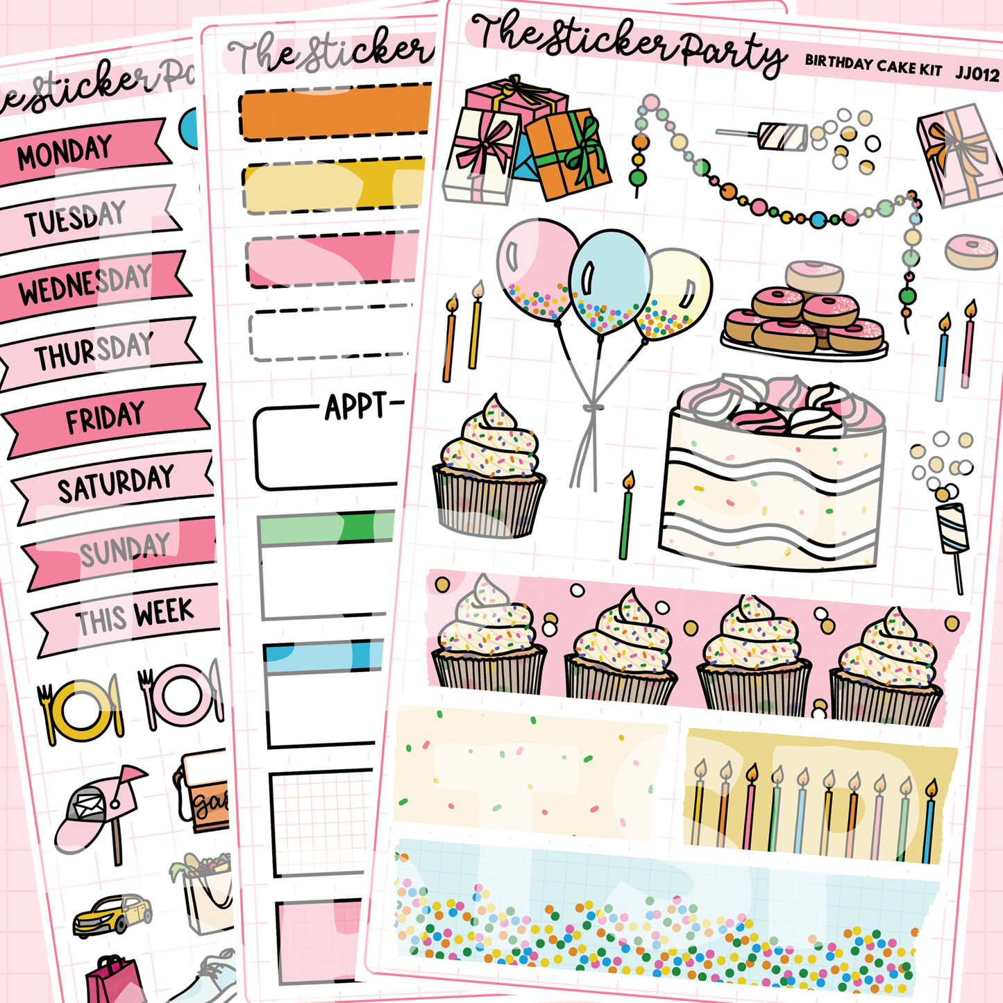 Birthday Cake Weekly Sticker Kit