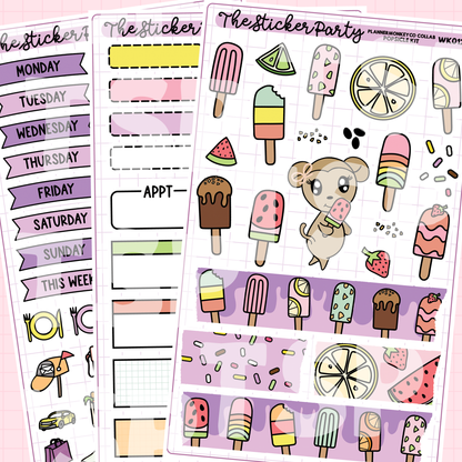 Popsicles Weekly Sticker Kit | Plannermonkeyco Collab