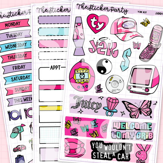 Y2K Girlie Weekly Sticker Kit