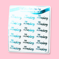 "Shh... I'm reading" Turquoise Foiled Planner Stickers