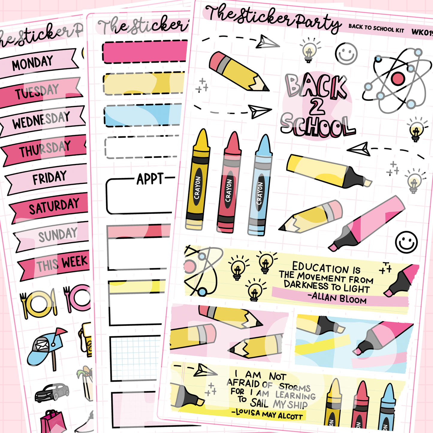 Back To School Weekly Sticker Kit
