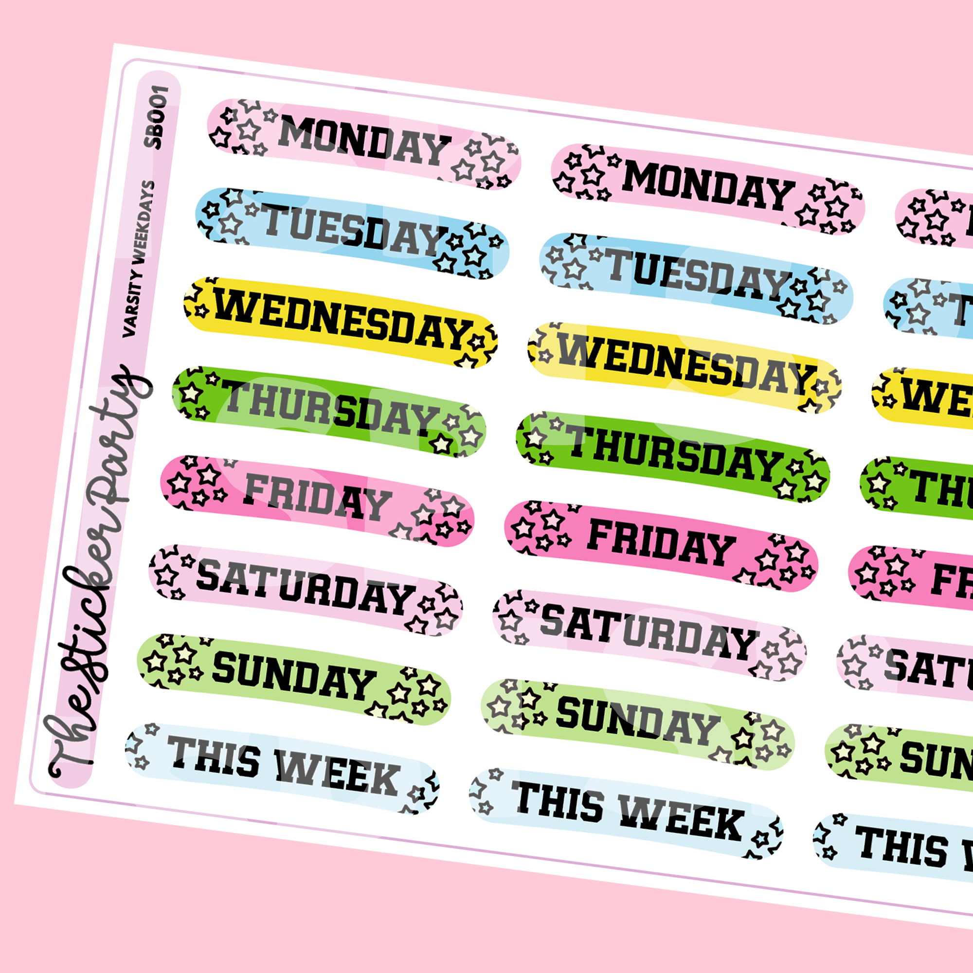 Varsity Weekdays Planner Stickers – The Sticker Party