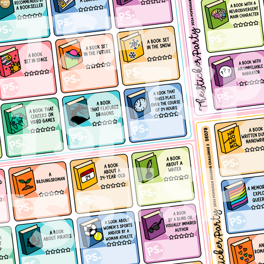 2024 Pop Sugar Reading Challenge Planner Stickers