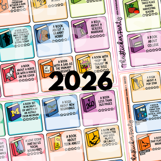 2026 Pop Sugar Reading Challenge Planner Stickers