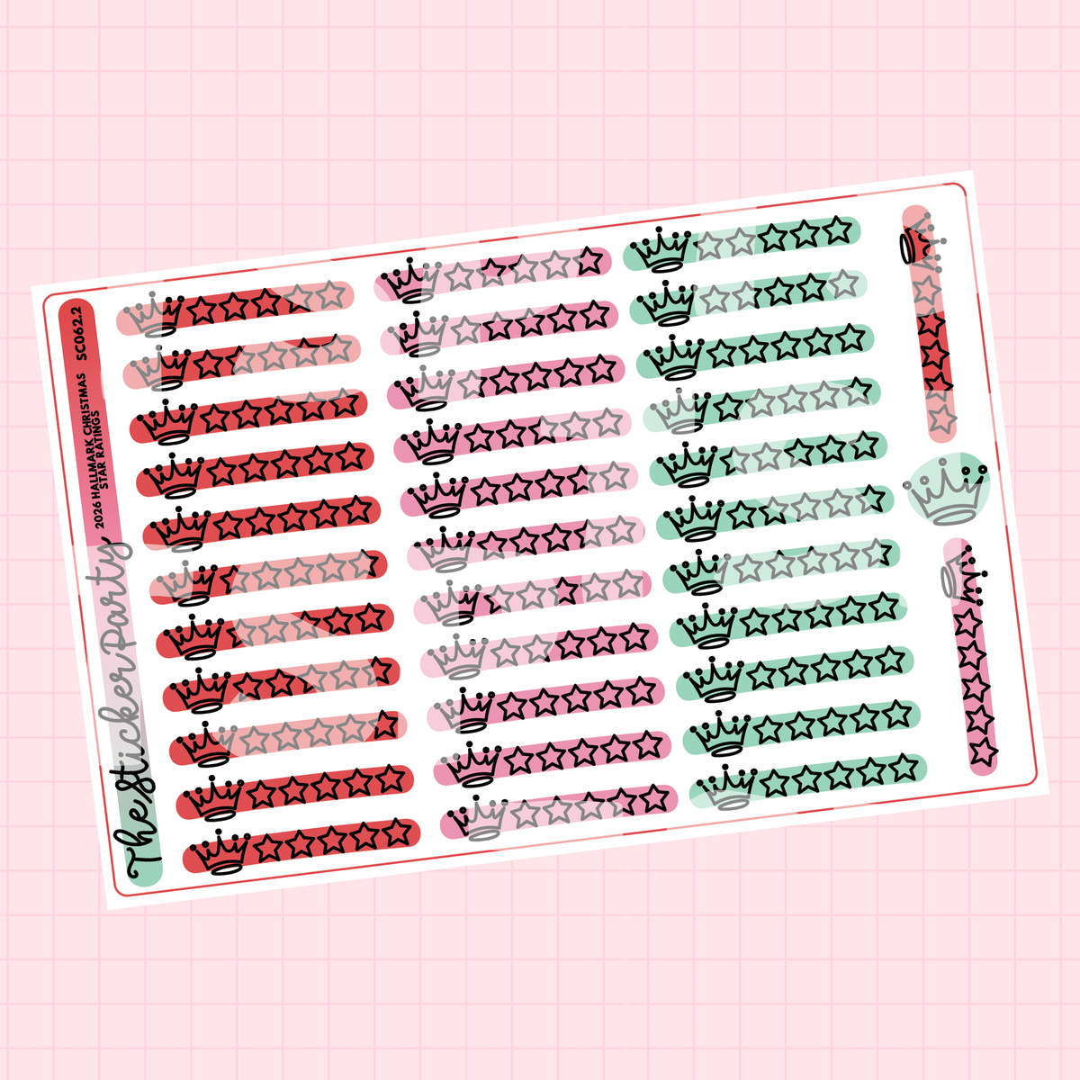 2026 H*llmark Christmas Movie STAR RATINGS Planner Sticker