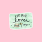 Lit Fic Book Lover Die Cut Sticker