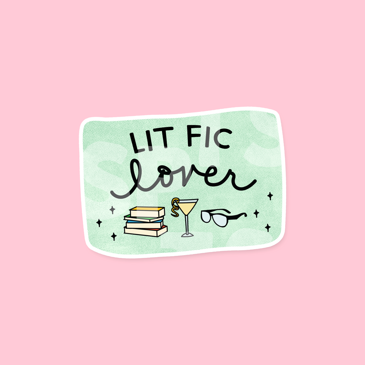Lit Fic Book Lover Die Cut Sticker
