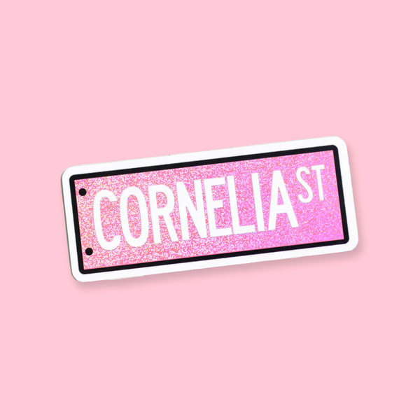 Cornelia Street Glitter Die Cut Sticker
