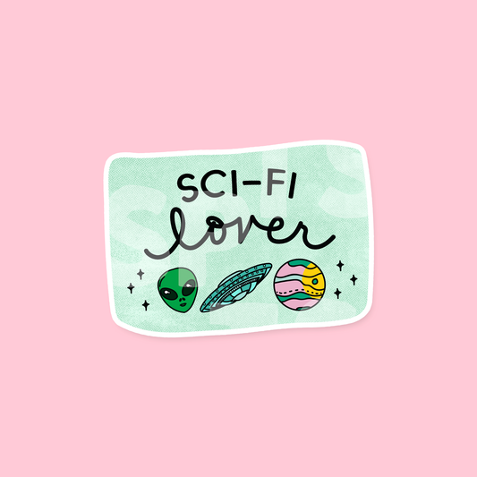 Sci-Fi Book Lover Die Cut Sticker