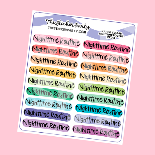 Katie K Collab Nighttime Routine Planner Stickers