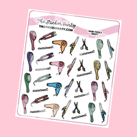 Hair Planner Stickers Hair Tools