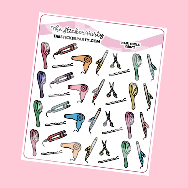 Hair Planner Stickers Hair Tools