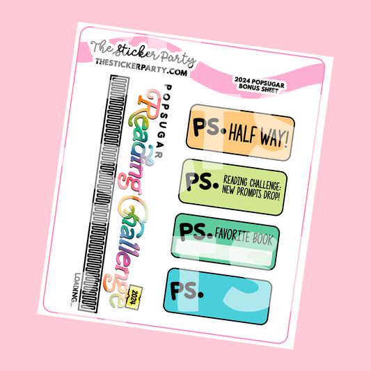 BONUS SHEET: 2024 Pop Sugar Reading Challenge Planner Stickers