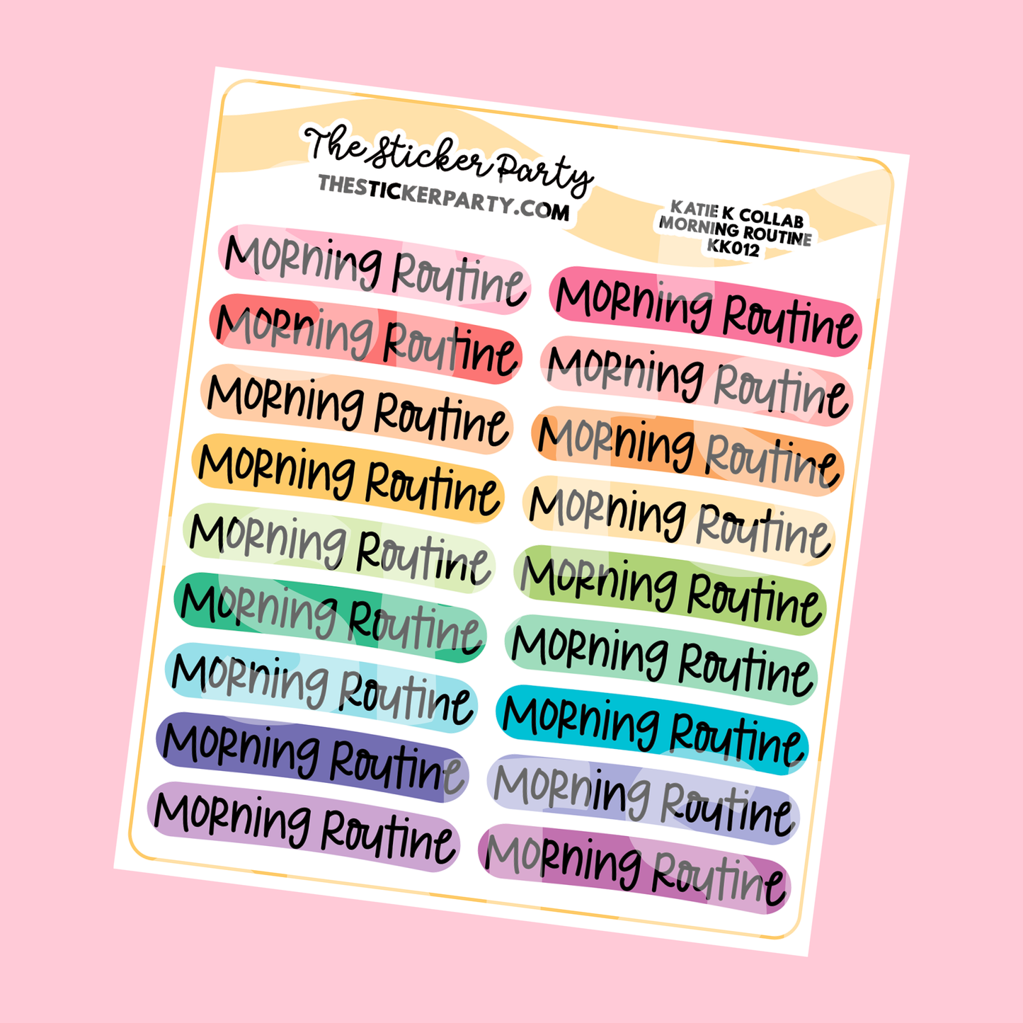 Katie K Collab Morning Routine Planner Stickers