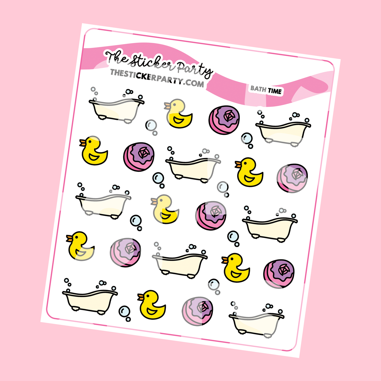 Bubble Bath Planner Stickers | Self-Care Stickers Pamper Evening
