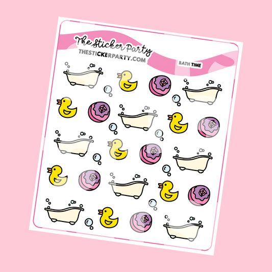 Bubble Bath Planner Stickers | Self-Care Stickers Pamper Evening