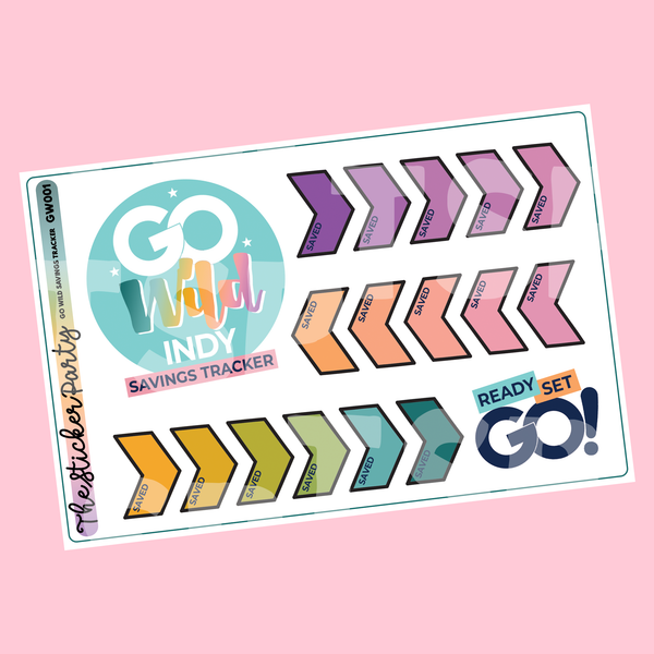 GO Wild 2025 SAVINGS TRACKER Sticker Kit | GO Wild 2025 Indy