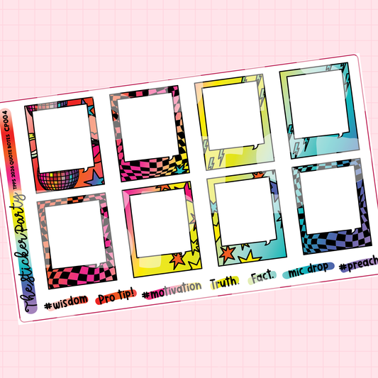TPPS 2026 QUOTE BOX Sticker Sheet | The Planner Party Summit