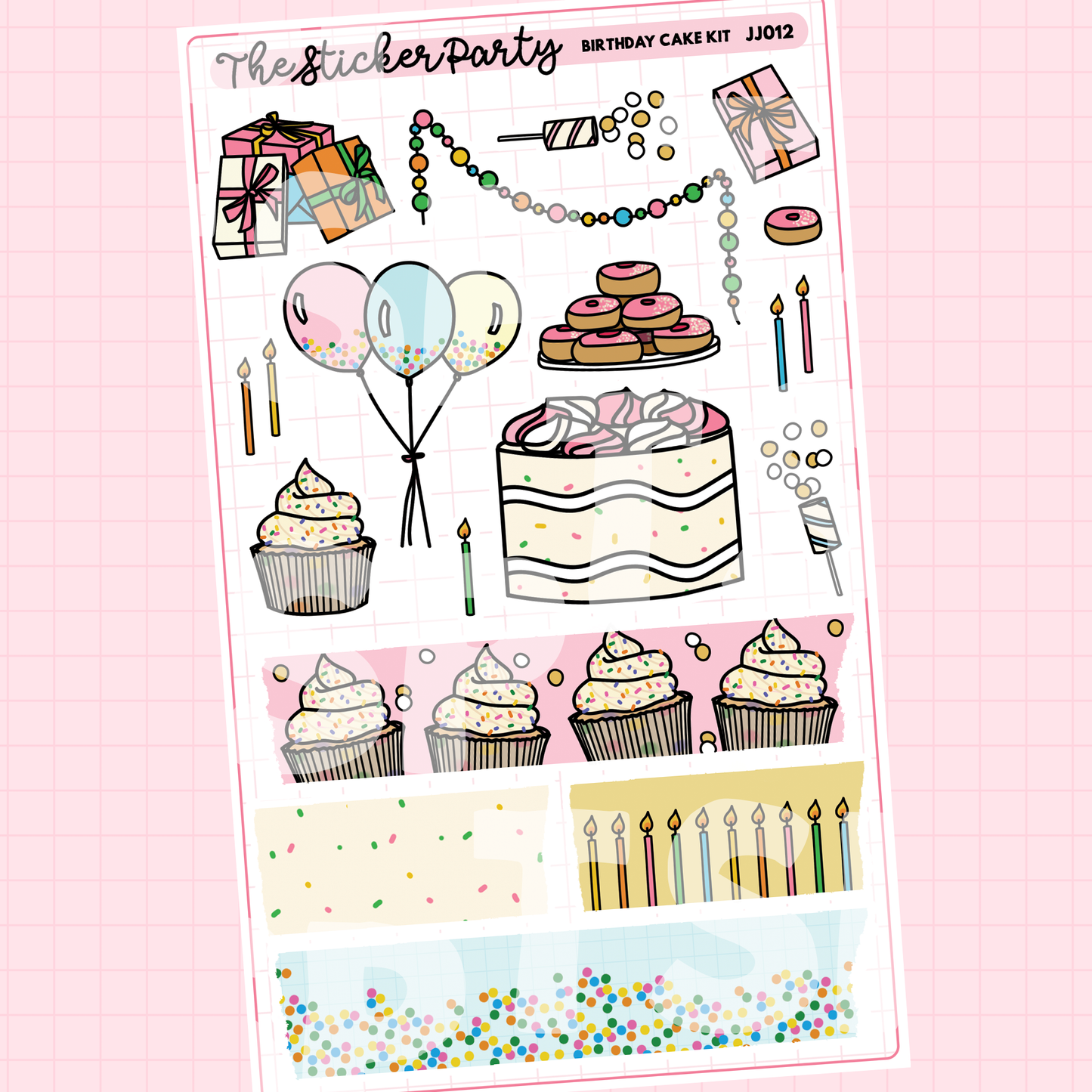 Birthday Cake Weekly Sticker Kit