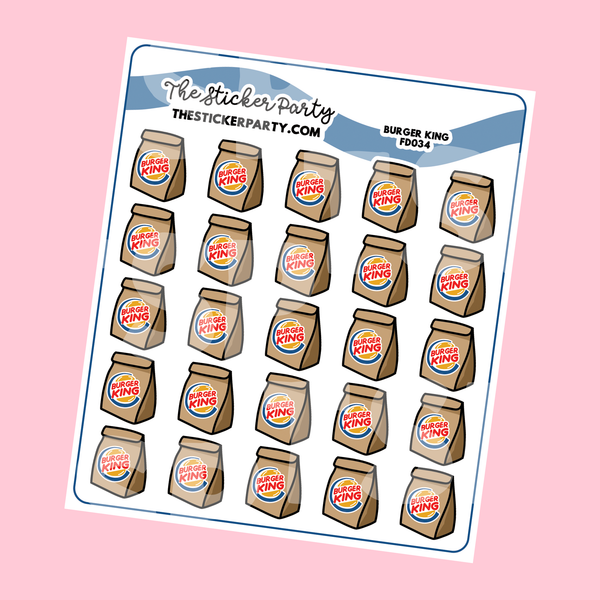 Burger K*ng Planner Stickers