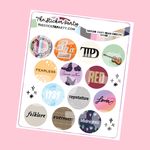 T*ylor's Eras Circles Planner Stickers