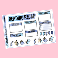Blue Reading Recap Planner Stickers