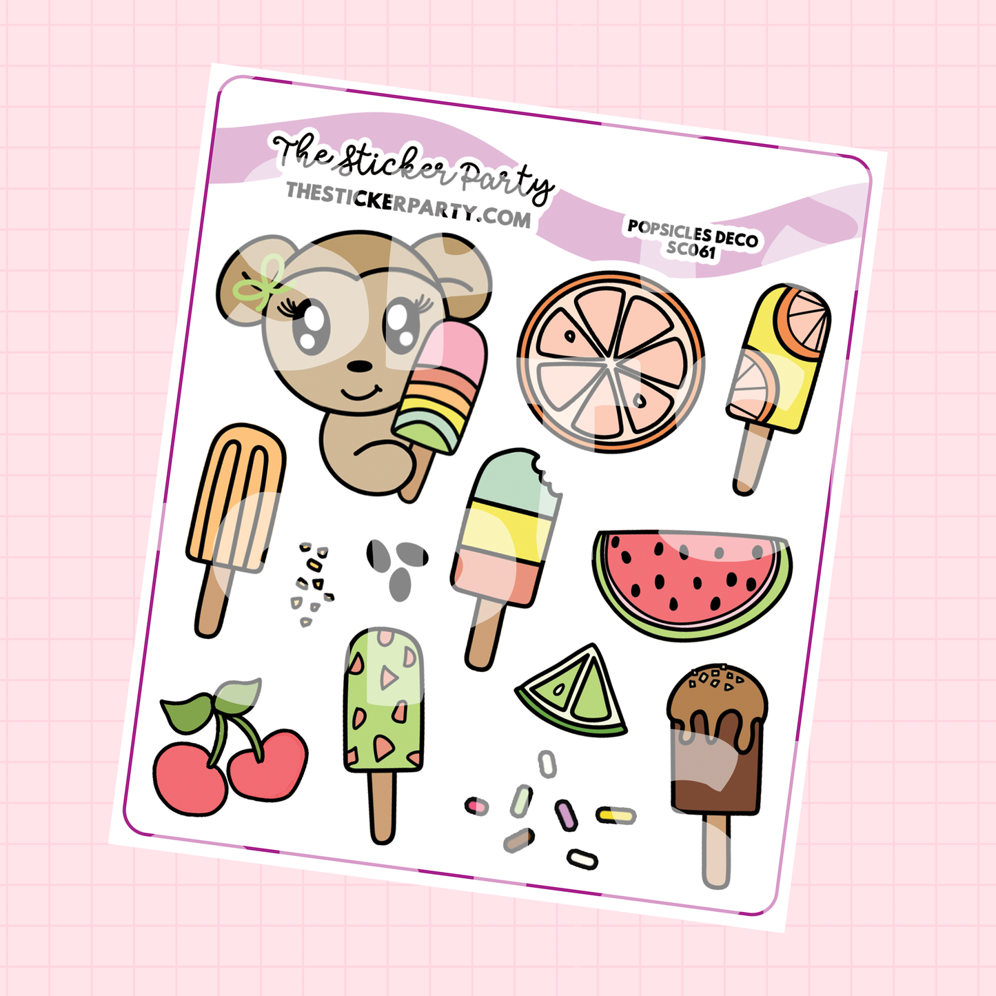 Popsicles Deco Stickers | Plannermonkeyco Collab