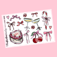 Coquette Christmas Deco Planner Stickers