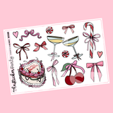 Coquette Christmas Deco Planner Stickers