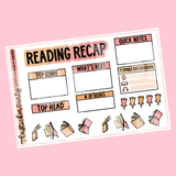 Peach Reading Recap Planner Stickers