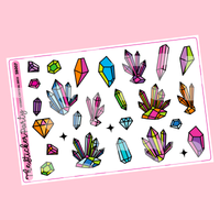 Cosmic Crystal Deco Planner Stickers